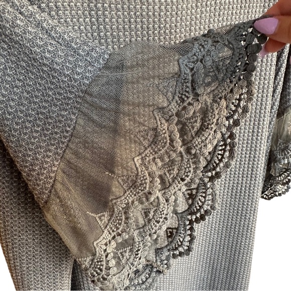 Grey Waffle-Knit Cardigan - Picture 4 of 6